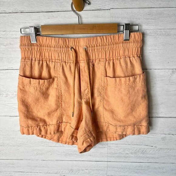 Athleta Shorts Womens Size 4 Peach Cabo 100% Linen Breathable Lightweight - Picture 4 of 16